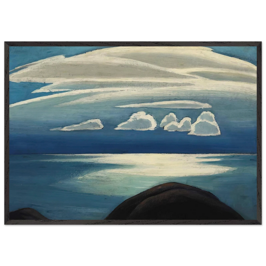 Lake Superior - 1928 - Lawren Harris 70x100 cm / 28x40 inches Framed Art Print – Black Wooden Frame