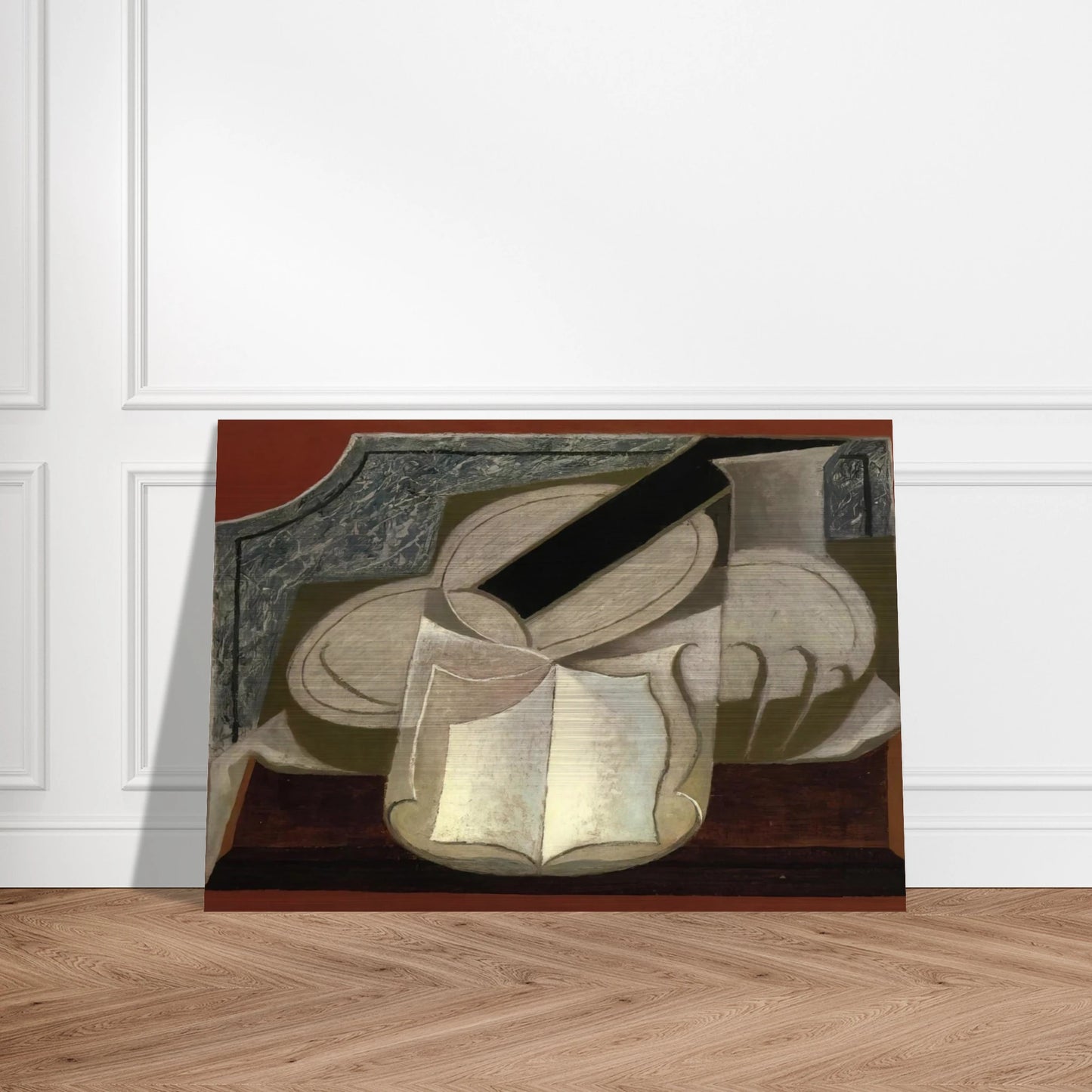 BOOK AND GUITAR 1925 - Juan Gris Brushed Aluminum Print - 70x100 cm / 28x40 inches | Juan Gris Aluminum Print | Juan Gris Prints