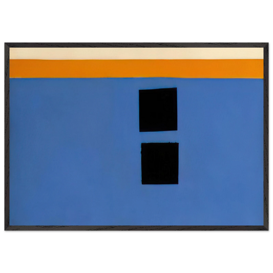 Double Aegean Sun-Box - 1968 - Theodoros Stamos 70x100 cm / 28x40 inches Framed Art Print – Black Wooden Frame