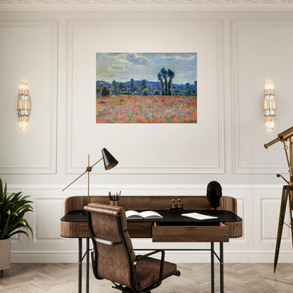 Poppy Field in Giverny - claude monet Brushed Aluminum Print - 70x100 cm / 28x40 inches | claude monet Aluminum Print | claude monet Prints