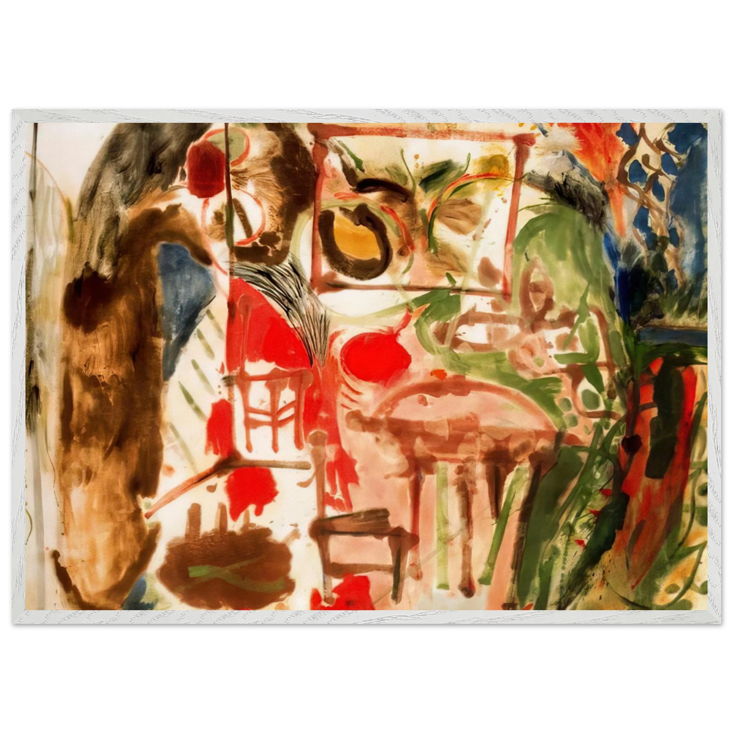 Helen Frankenthaler - Interior - 1957 Wall art - 30x40 cm / 12x16 inches - Premium Wooden Framed Poster With Fine Art Paper-canvas - Wood frame