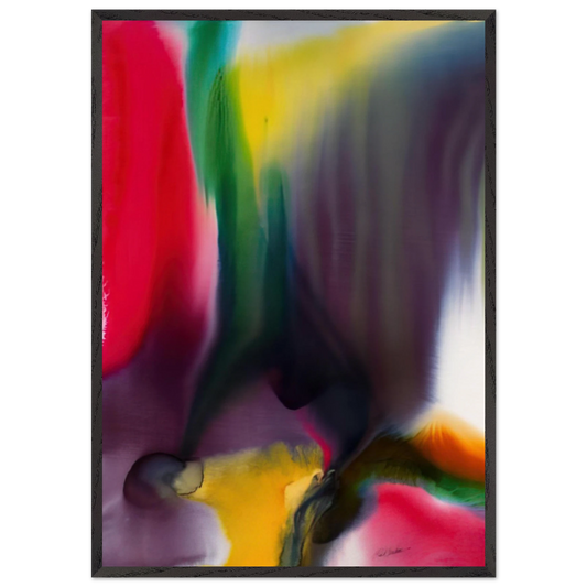 Phenomena Agate Bridge - 1978 - Paul Jenkins 70x100 cm / 28x40 inches Framed Art Print – Black Wooden Frame