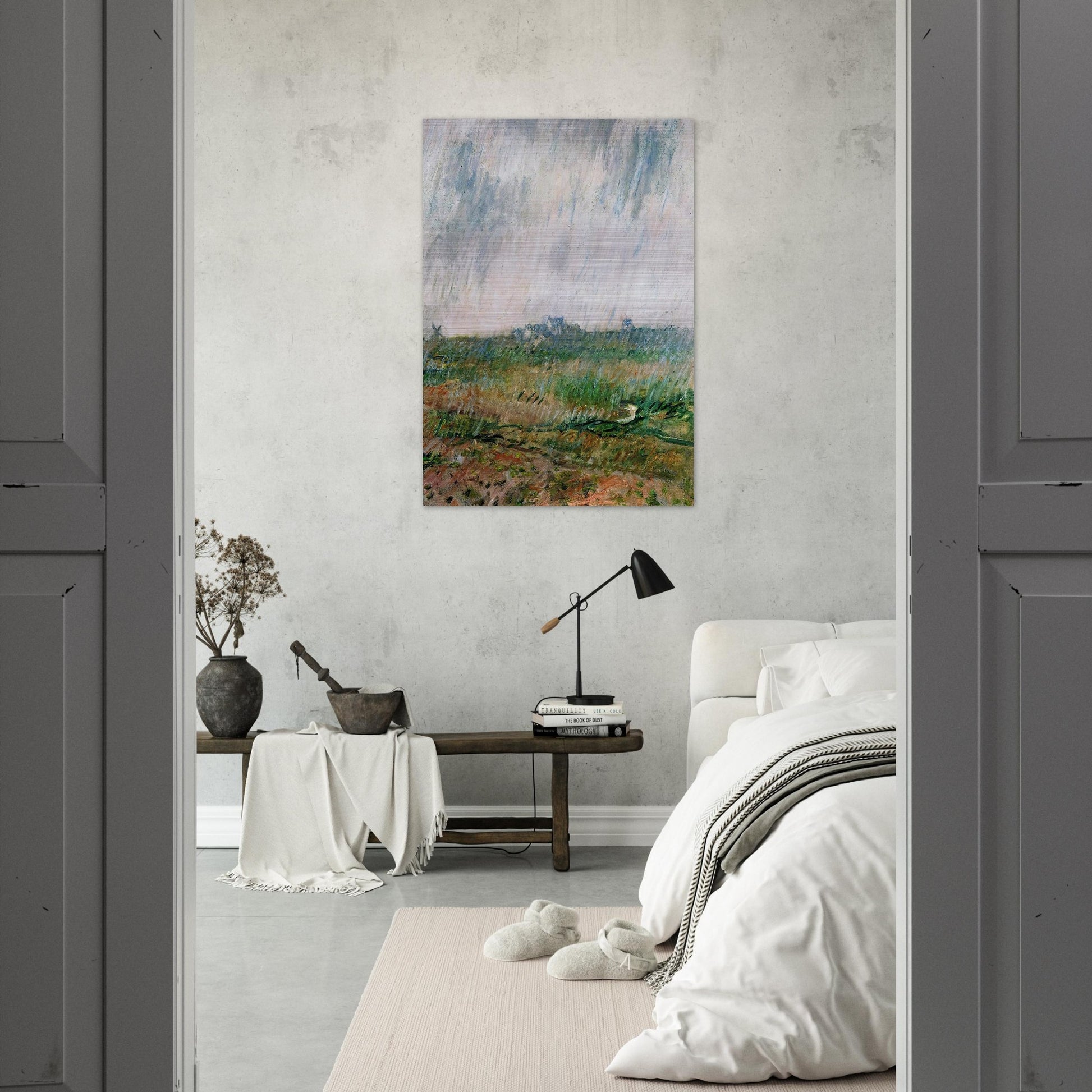 Rain in Belle-Ile - claude monet Brushed Aluminum Print - 70x100 cm / 28x40 inches | claude monet Aluminum Print | claude monet Prints