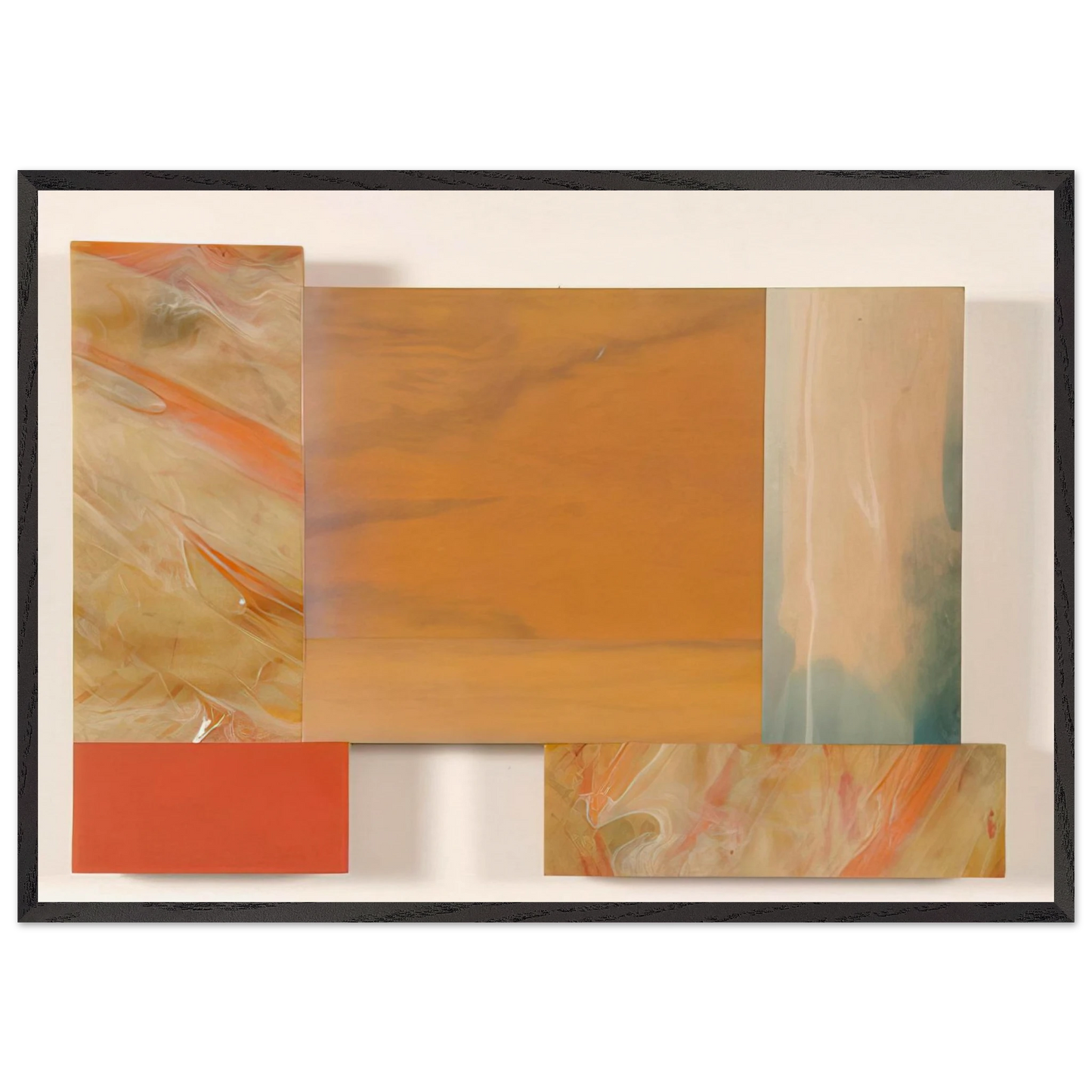 With Orange - Sam Gilliam 70x100 cm / 28x40 inches Framed Art Print – Black Wooden Frame