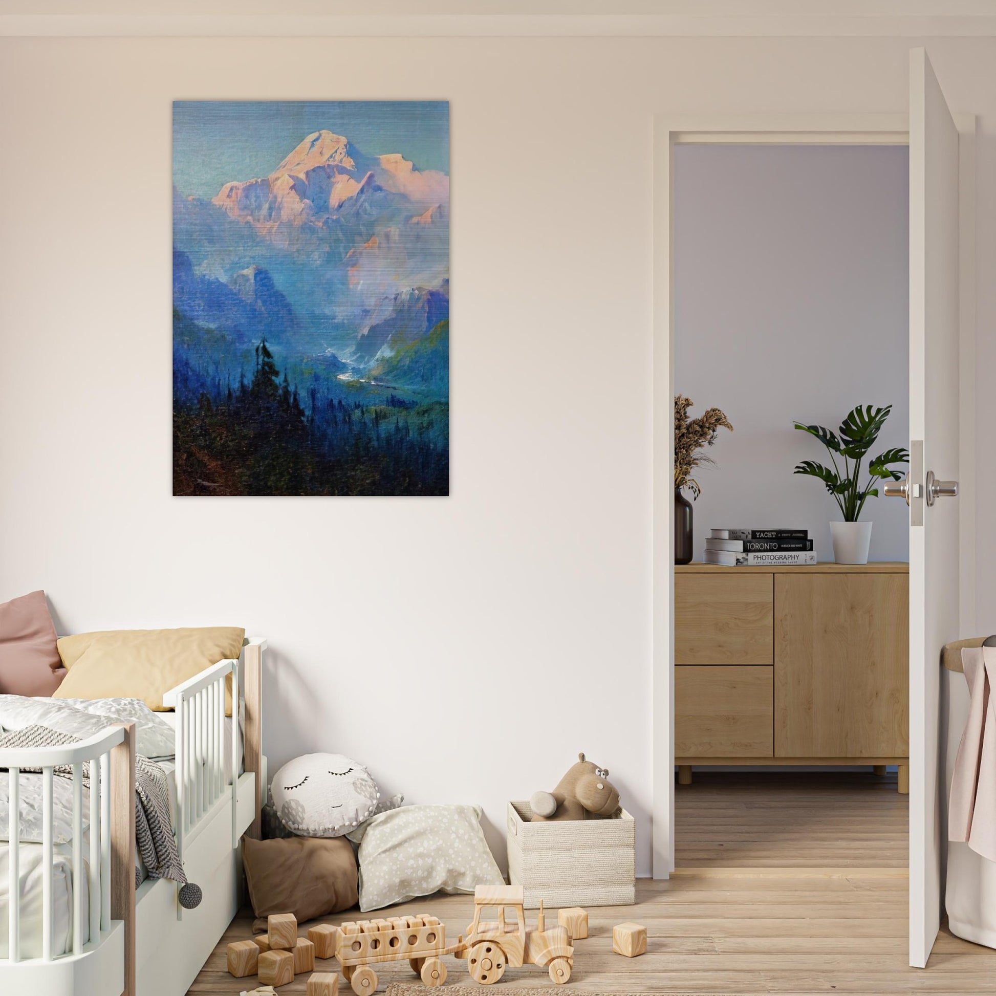 Mount McKinley, Sunset - Romanticism - Sydney Laurence Brushed Aluminum Print - 70x100 cm / 28x40 inches | Sydney Laurence Aluminum Print | Sydney Laurence Prints