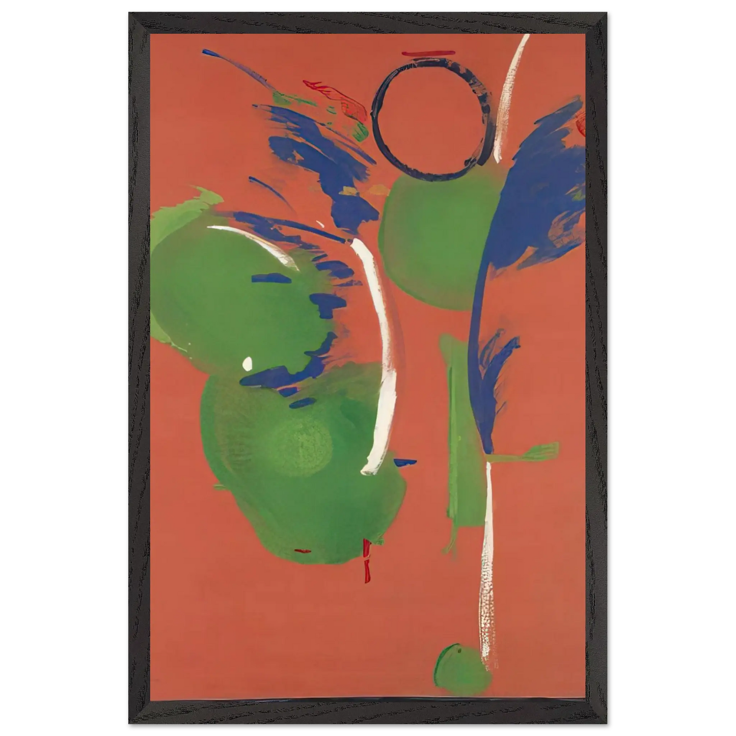 Helen Frankenthaler - Mary, Mary - 1987 Wall art - 28x43  cm / XL (11x17 Inches) - Premium Wooden Framed Poster With Fine Art Paper - Black frame