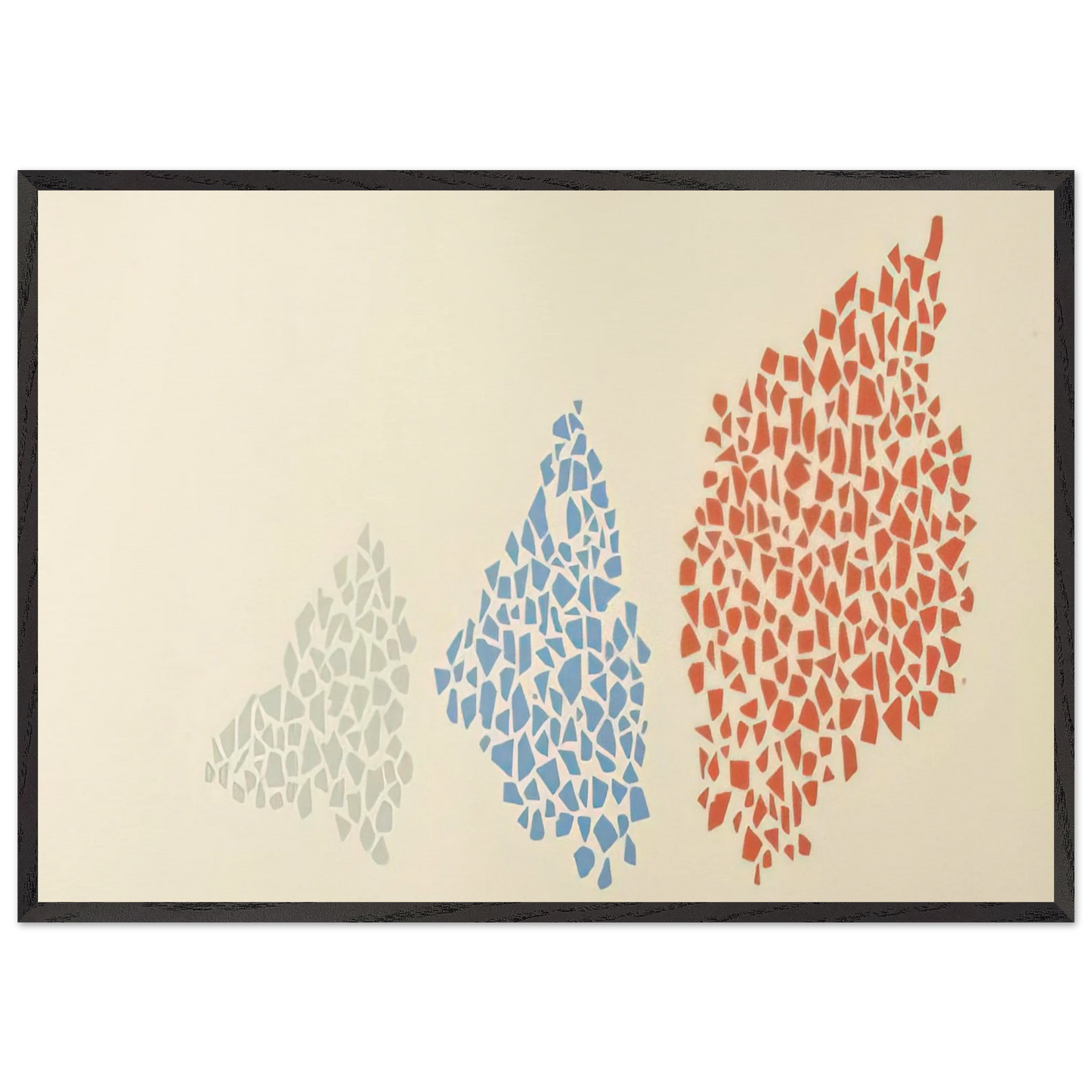 Red Blue and Grey - Post-Painterly Abstraction - Robert Goodnough 70x100 cm / 28x40 inches Framed Art Print – Black Wooden Frame