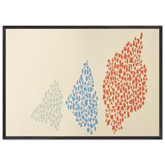 Red Blue and Grey - Post-Painterly Abstraction - Robert Goodnough 70x100 cm / 28x40 inches Framed Art Print – Black Wooden Frame