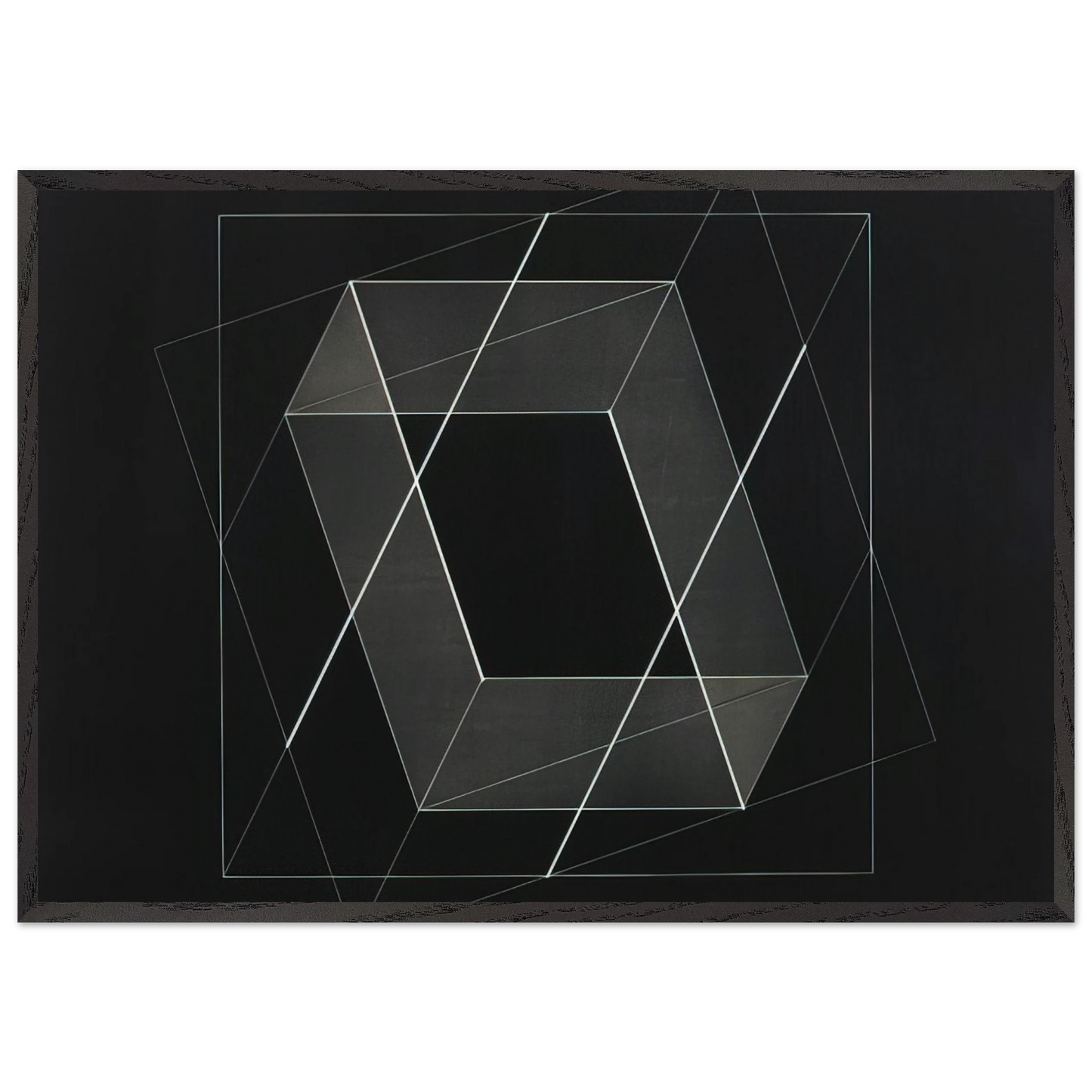 F NO 13 MULTI MOBILE 1952 - Josef Albers 70x100 cm / 28x40 inches Framed Art Print – Black Wooden Frame