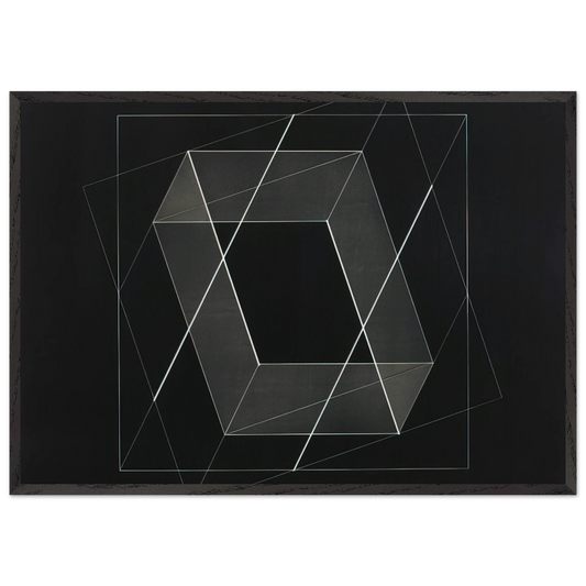 F NO 13 MULTI MOBILE 1952 - Josef Albers 70x100 cm / 28x40 inches Framed Art Print – Black Wooden Frame