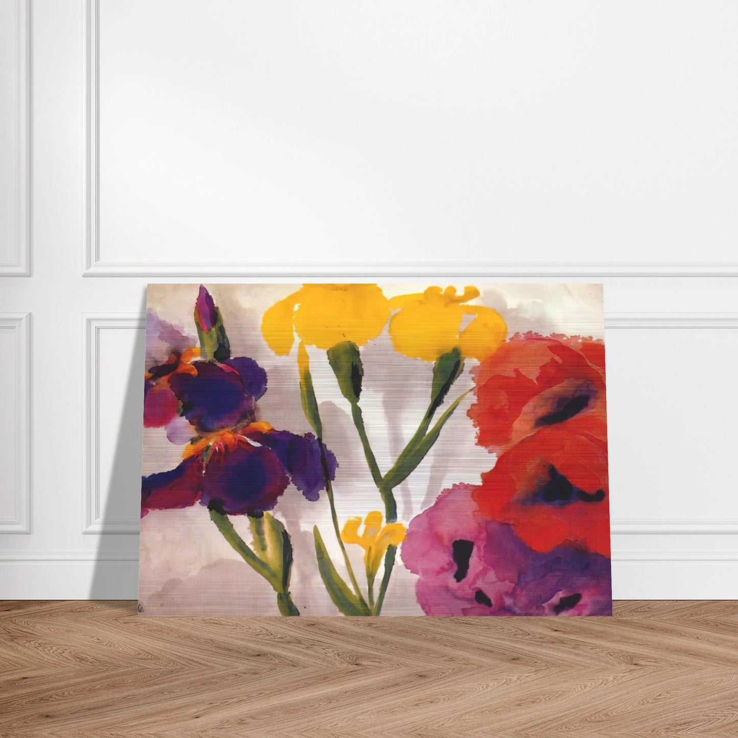 Irises and poppies - Emil Nolde Brushed Aluminum Print - 70x100 cm / 28x40 inches | Emil Nolde Aluminum Print | Emil Nolde Prints