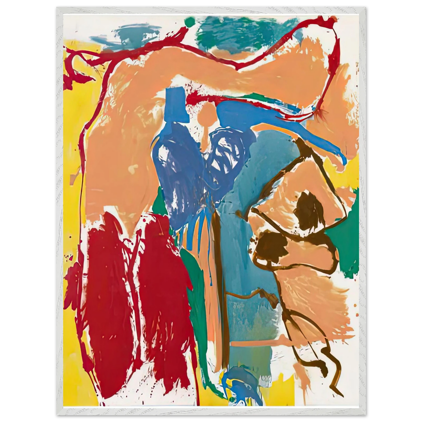 Helen Frankenthaler - Mediterranean Thoughts, 1960- Wall Art - 60x80 cm / 24x32 inches - Premium Wooden Framed Poster With Fine Art Paper-canvas - Black frame