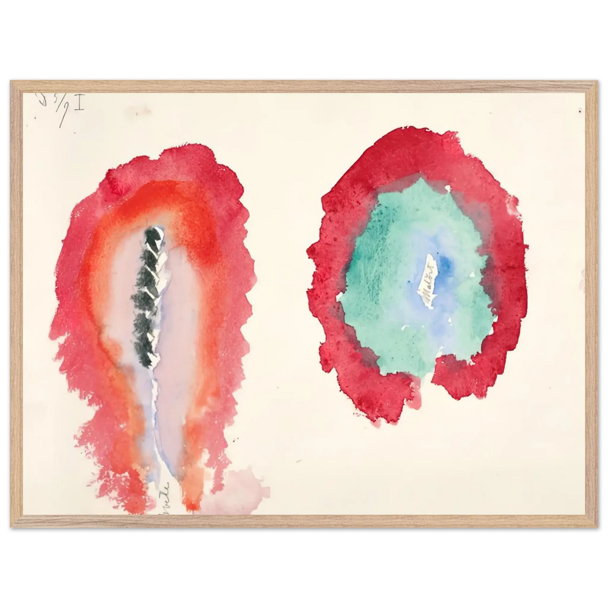 Hilma af Klint - WHEAT AND WORMWOOD 1922 Wall art - 15x20 cm / 6x8 Inches - Premium Wooden Framed Poster With Fine Art Paper - White frame