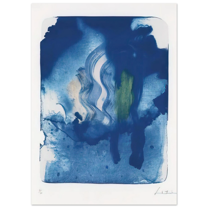 Helen Frankenthaler - Reflections V - 1995 Wall art - A3 (29.7 x 42  cm) - Premium Wooden Framed Poster With Fine Art Paper-canvas - Black frame