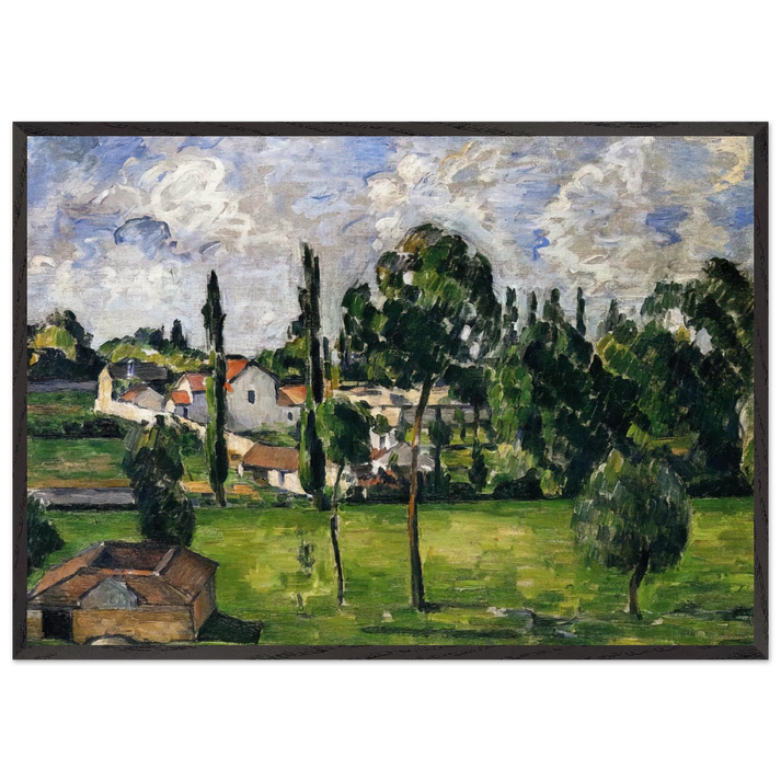 Landscape with Waterline - Paul Cezanne 70x100 cm / 28x40 inches Framed Art Print – Black Wooden Frame
