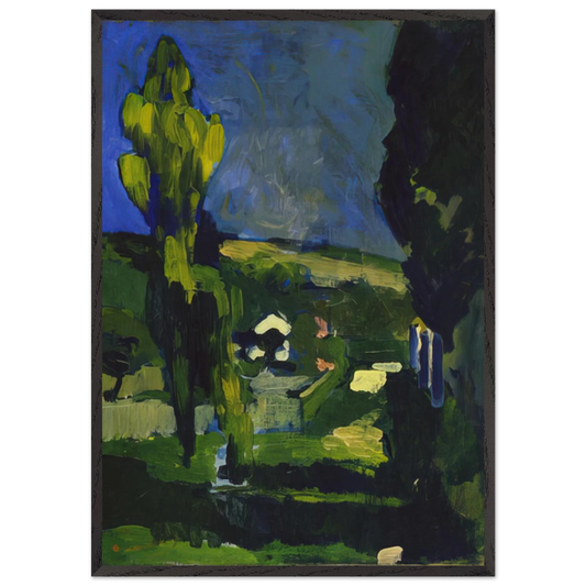 POPLARS 1900 - Andre Derain 70x100 cm / 28x40 inches Framed Art Print – Black Wooden Frame