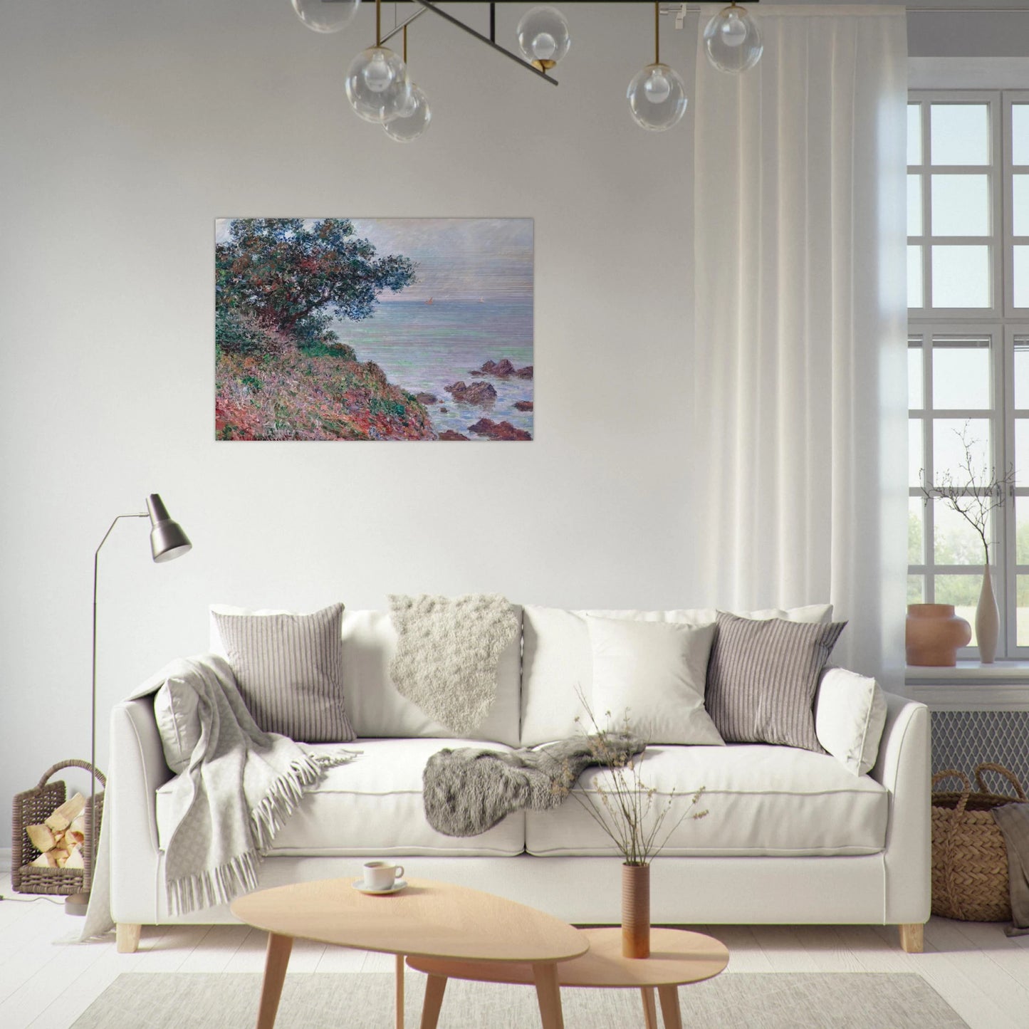 Mediteranian Coast, Grey Day - claude monet Brushed Aluminum Print - 70x100 cm / 28x40 inches | claude monet Aluminum Print | claude monet Prints
