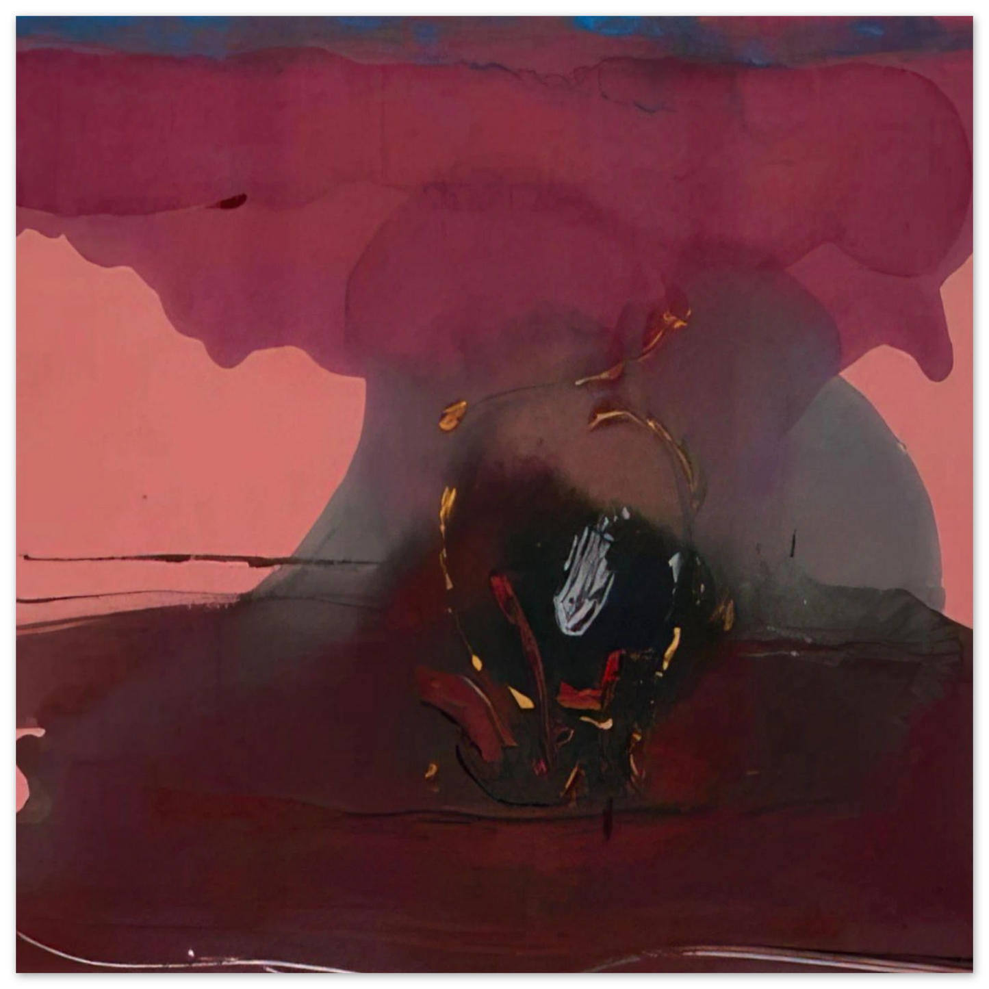 Helen Frankenthaler - Harbinger - 1986 Wall art - 21x29.7 cm / 8x12" - Premium Wooden Framed Poster With Fine Art Paper-canvas - Wood frame
