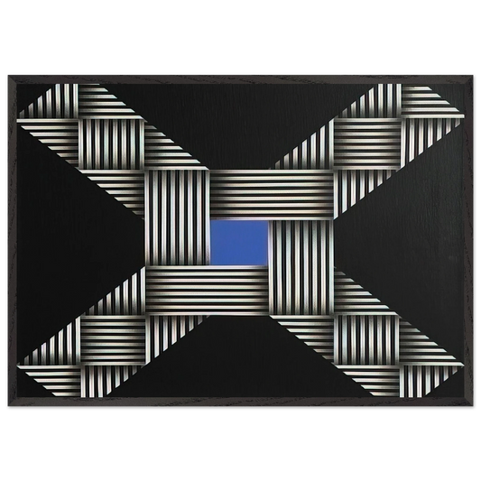 OVNI - 1967 - Omar Rayo 70x100 cm / 28x40 inches Framed Art Print – Black Wooden Frame