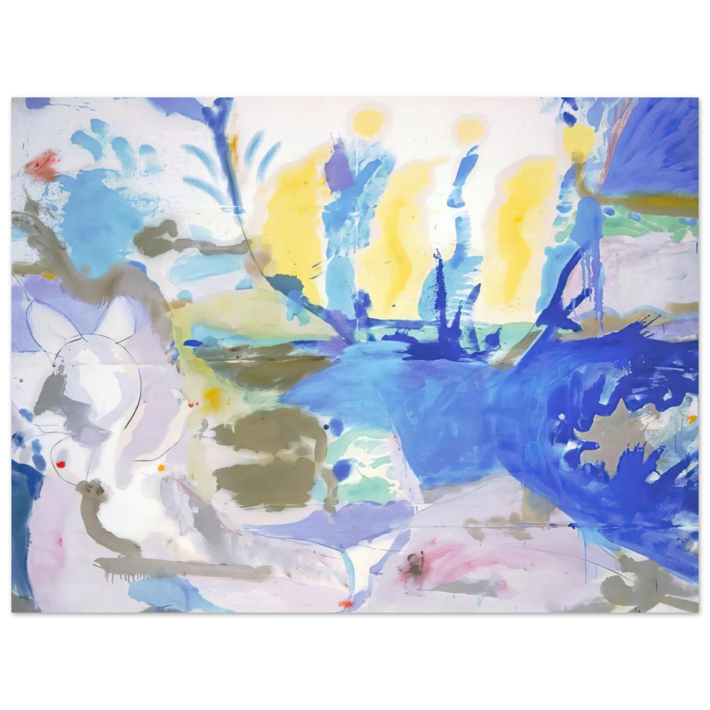 Helen Frankenthaler - Basque Beach - 1958 Wall art - 27x35 cm / 11x14 inches - Premium Wooden Framed Poster With Fine Art Paper-canvas - Black frame
