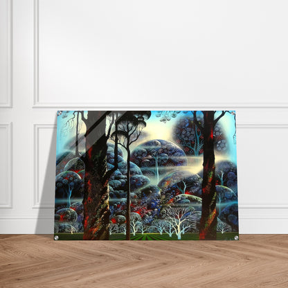 Mist in the Dark Woods - Eyvind Earle Acrylic Print - 70x100 cm / 28x40″ inches | Eyvind Earle Wall Art | Eyvind Earle Prints
