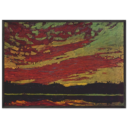 SUNSET 1915 - Tom Thomson 70x100 cm / 28x40 inches Framed Art Print – Black Wooden Frame