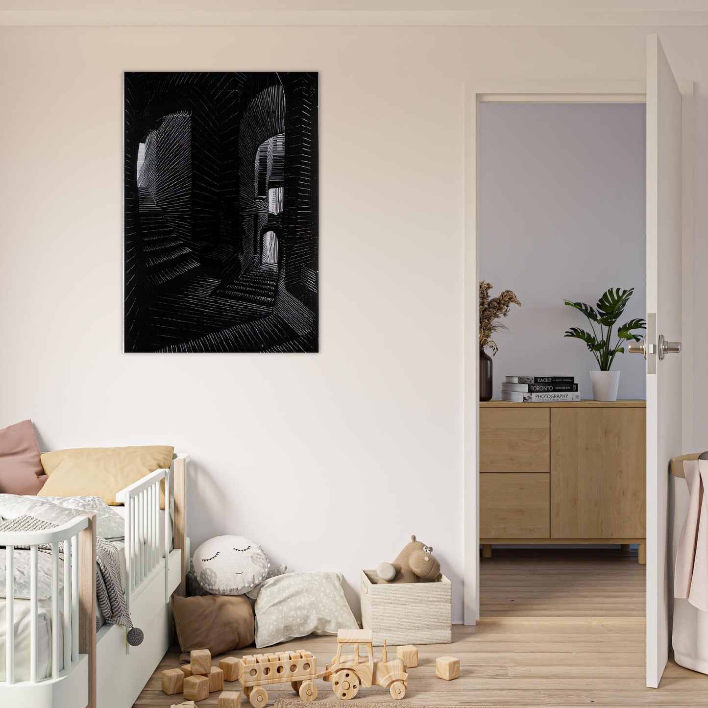 COVERED ALLEY IN ATRANI - MC Escher Brushed Aluminum Print - 70x100 cm / 28x40 inches | MC Escher Aluminum Print | MC Escher Prints
