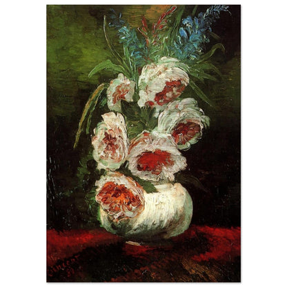 Vase with Peonies - Vincent van Gogh Brushed Aluminum Print - 70x100 cm / 28x40 inches | Vincent van Gogh Aluminum Print | Vincent van Gogh Prints