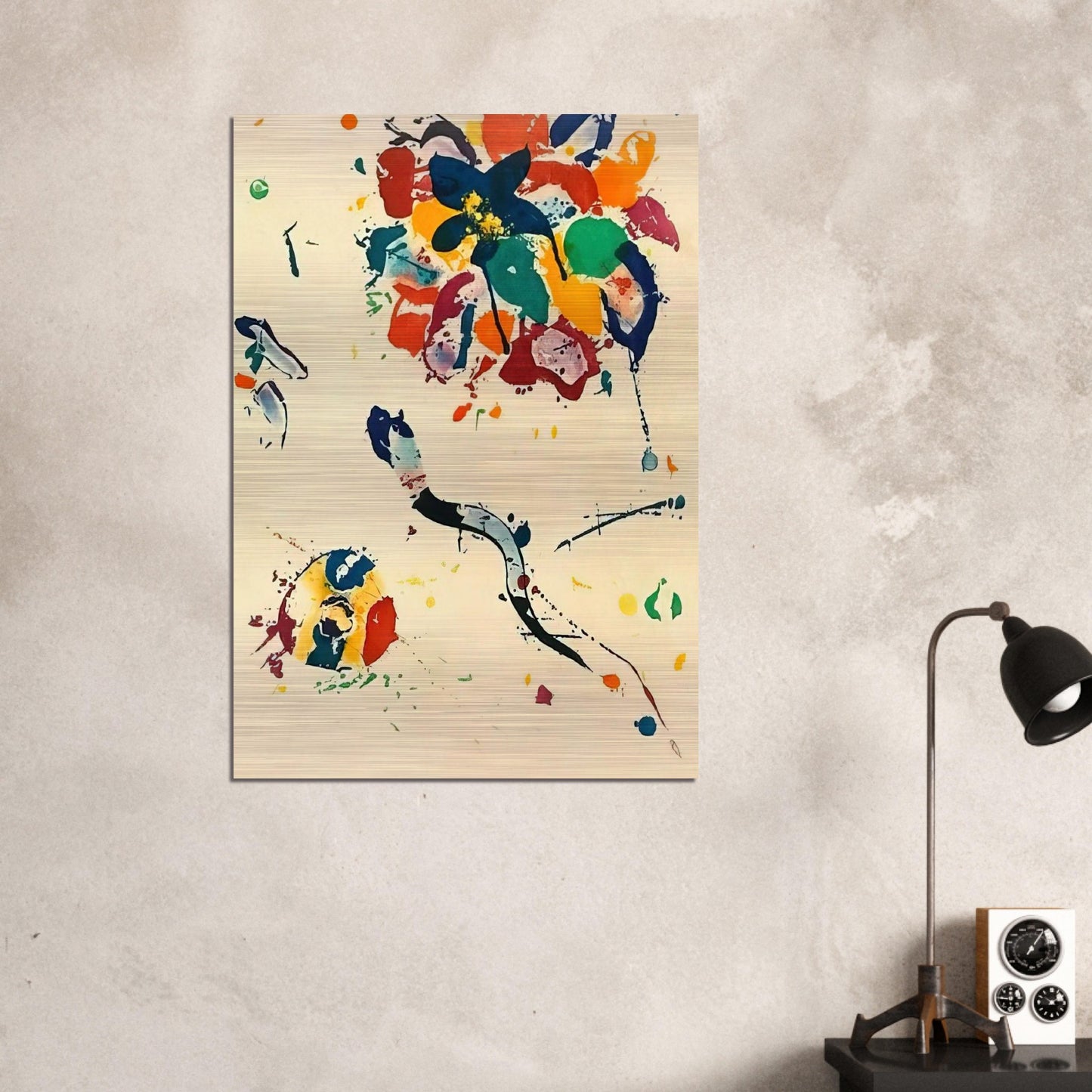 Untitled  SFE 075  - Sam Francis Brushed Aluminum Print - 70x100 cm / 28x40 inches | Sam Francis Aluminum Print | Sam Francis Prints