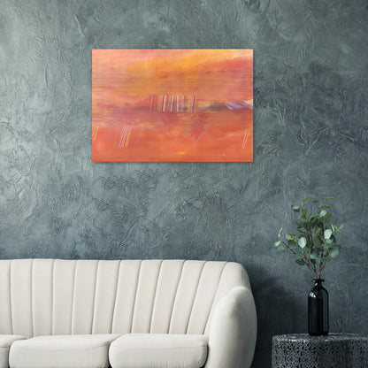 Orange Line Painting - 1969 - Ronnie Landfield Brushed Aluminum Print - 70x100 cm / 28x40 inches | Ronnie Landfield Aluminum Print | Ronnie Landfield Prints