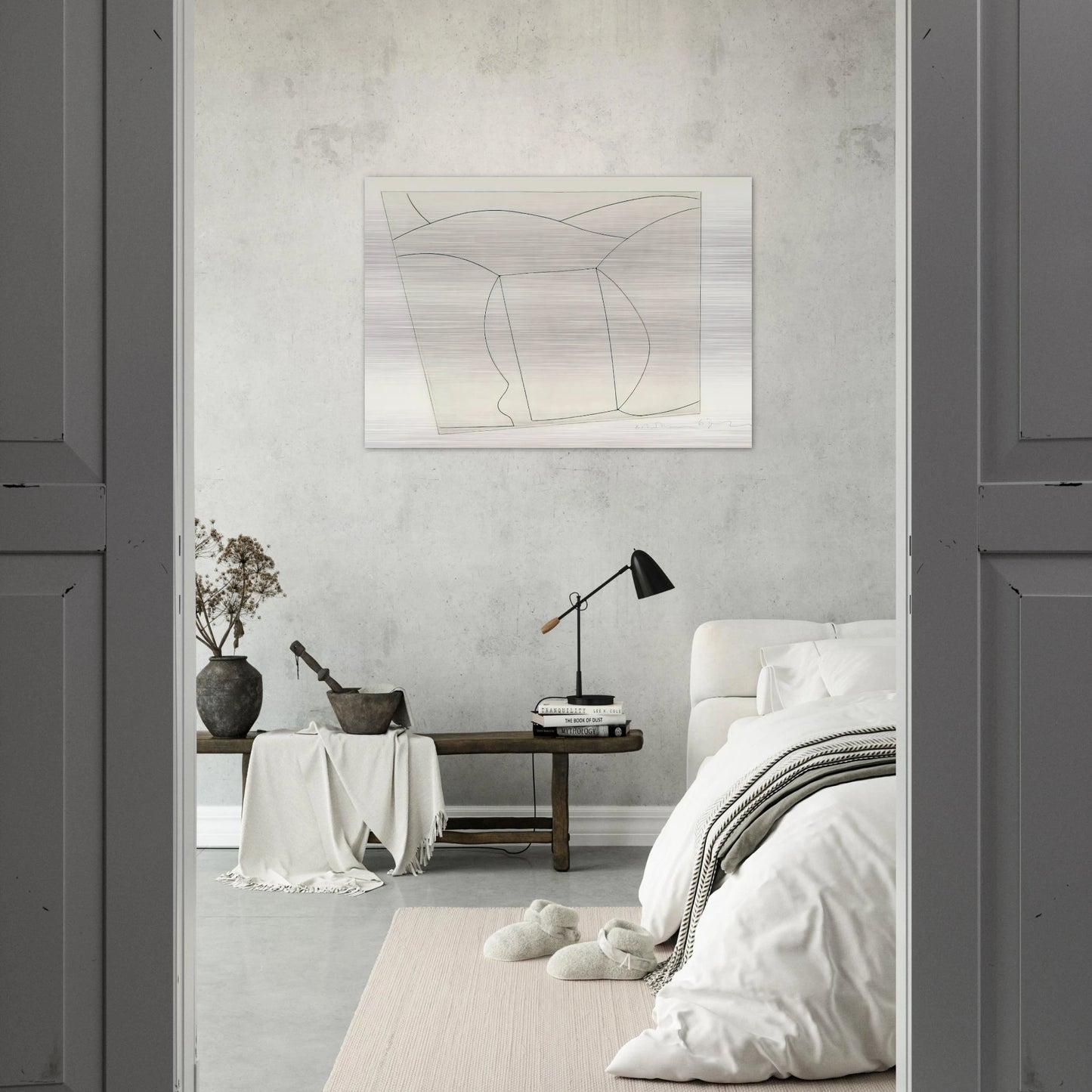 3 forms in a landscape - 1967 - Ben Nicholson Brushed Aluminum Print - 70x100 cm / 28x40 inches | Ben Nicholson Aluminum Print | Ben Nicholson Prints