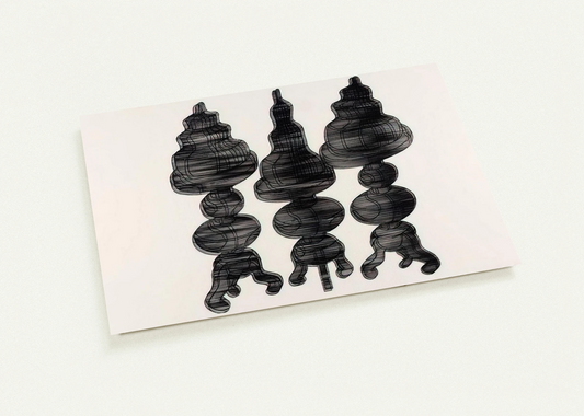 3 Cakes on Swivel Chairs - 1971 By Dieter Roth Pack of 10 Post Cards | Dieter Roth Post Cards | A6 (10.5 x 14.8 cm) - 4.1 x 5.8 inches