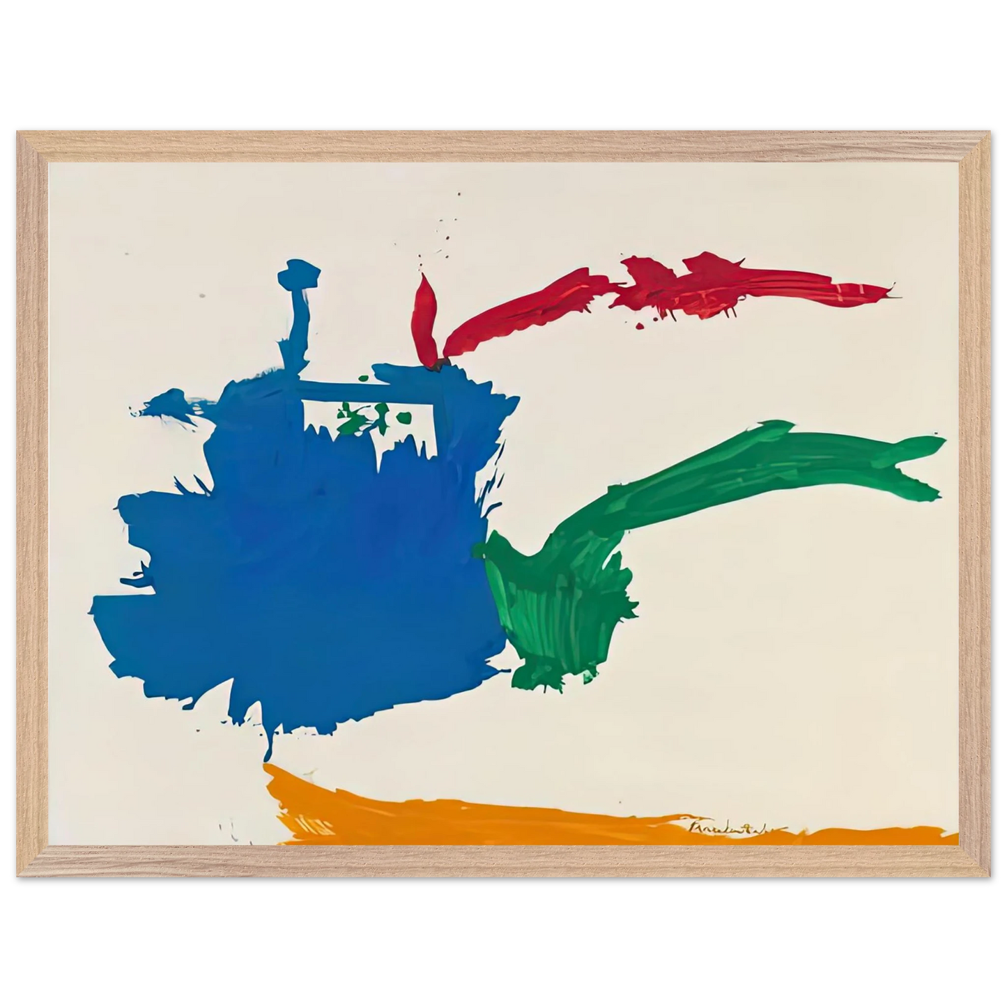 Helen Frankenthaler - Italian Beach, 1960- Wall Art - 30x40 cm / 12x16 inches - Premium Wooden Framed Poster With Fine Art Paper-canvas - White frame