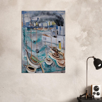 MARSEILLE PORT 1 - Moise Kisling Brushed Aluminum Print - 70x100 cm / 28x40 inches | Moise Kisling Aluminum Print | Moise Kisling Prints