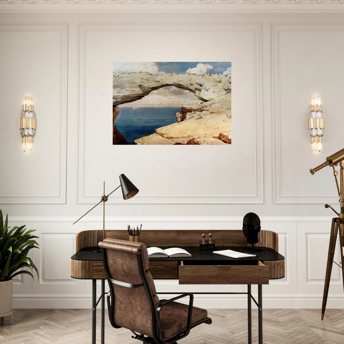 GLASS WINDOWS BAHAMAS 1885 - Winslow Homer Brushed Aluminum Print - 70x100 cm / 28x40 inches | Winslow Homer Aluminum Print | Winslow Homer Prints