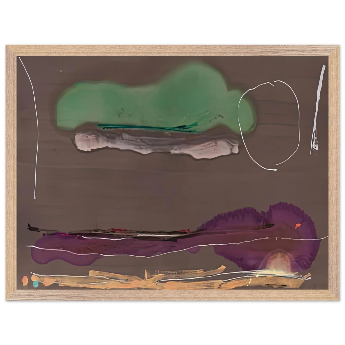 Helen Frankenthaler - Madrid, 1984- Wall Art - 60x80 cm / 24x32 inches - Premium Wooden Framed Poster With Fine Art Paper-canvas - Wood frame