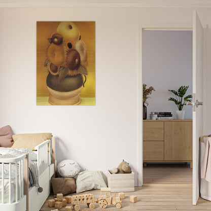 SUNFLOWERS - Fernando Botero Brushed Aluminum Print - 70x100 cm / 28x40 inches | Fernando Botero Aluminum Print | Fernando Botero Prints