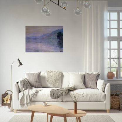 The Seine at Port-Villez, Blue Effect - claude monet Brushed Aluminum Print - 70x100 cm / 28x40 inches | claude monet Aluminum Print | claude monet Prints