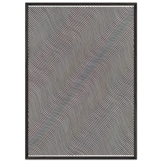 UNTITLED DIAGONAL CURVE 1966 - Bridget Riley 70x100 cm / 28x40 inches Framed Art Print – Black Wooden Frame