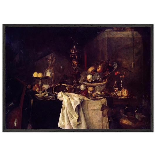LA DESERTE AFTER JAN DAVIDSZ DE HEEM 1893 - Henri Matisse 70x100 cm / 28x40 inches Framed Art Print – Black Wooden Frame