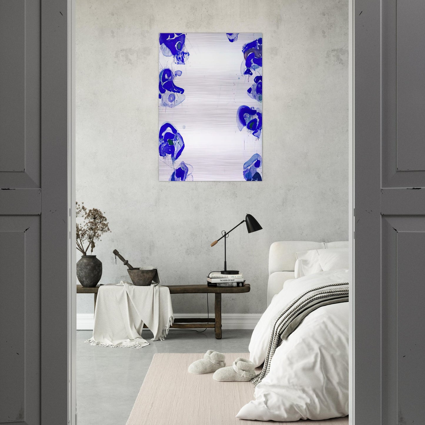 Blue Balls - Sam Francis Brushed Aluminum Print - 70x100 cm / 28x40 inches | Sam Francis Aluminum Print | Sam Francis Prints