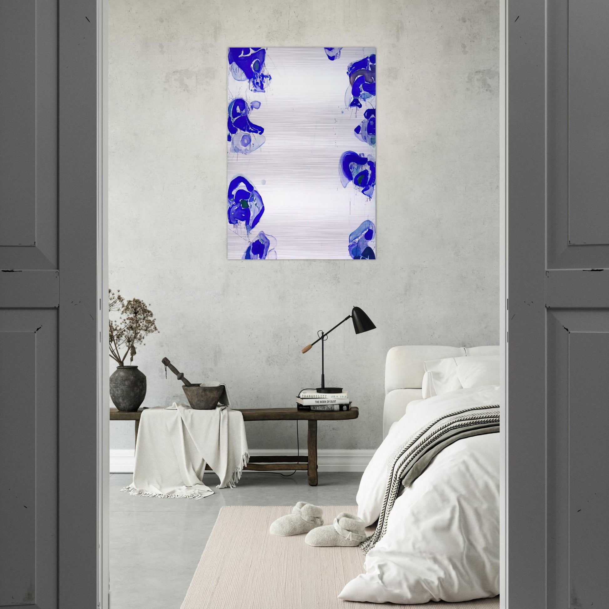 Blue Balls - Sam Francis Brushed Aluminum Print - 70x100 cm / 28x40 inches | Sam Francis Aluminum Print | Sam Francis Prints