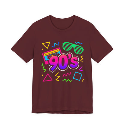 Oldschool-Musik der 90er – Arcade-Vibes. Klassischer 90er-Jahre-Vintage-Look. Retro-T-Shirt „I Heart The Nineties“ aus den 90ern.