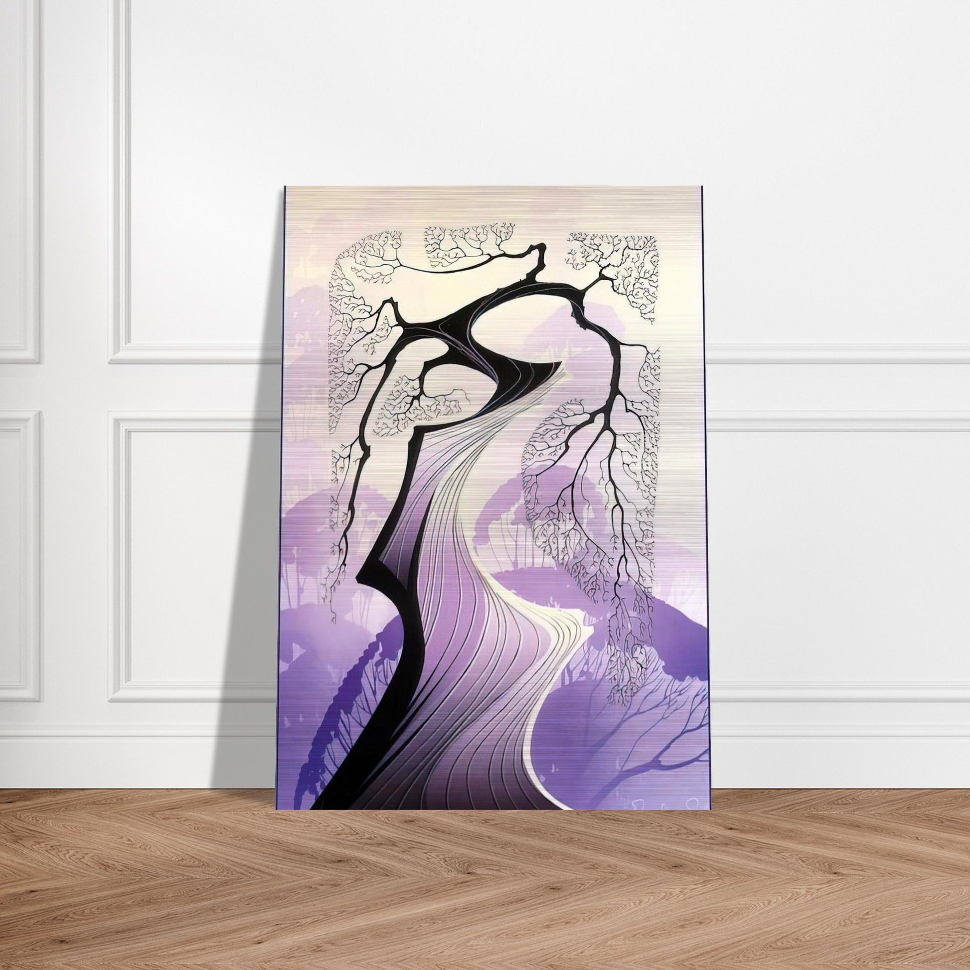 Carmel Cypress - Eyvind Earle Brushed Aluminum Print - 70x100 cm / 28x40 inches | Eyvind Earle Aluminum Print | Eyvind Earle Prints