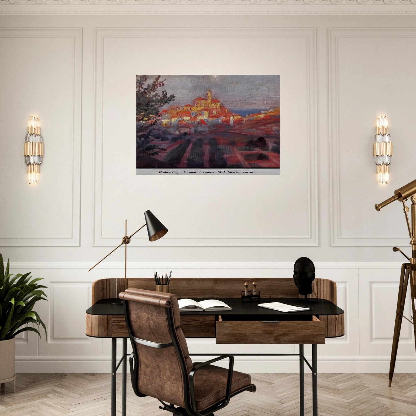 CADAQUES SEEN FROM BEHIND - Salvador Dali Brushed Aluminum Print - 70x100 cm / 28x40 inches | Salvador Dali Aluminum Print | Salvador Dali Prints