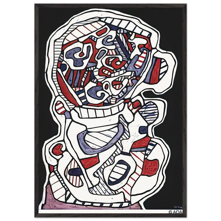 TEA VII - Jean Dubuffet 70x100 cm / 28x40 inches Framed Art Print – Black Wooden Frame