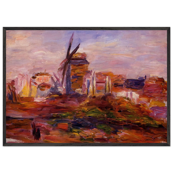 Windmill - Pierre-Auguste Renoir 70x100 cm / 28x40 inches Framed Art Print – Black Wooden Frame