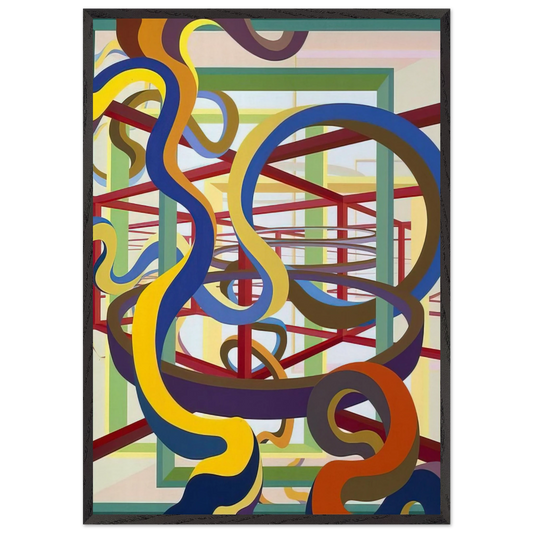 Vorcex IV - Al Held 70x100 cm / 28x40 inches Framed Art Print – Black Wooden Frame