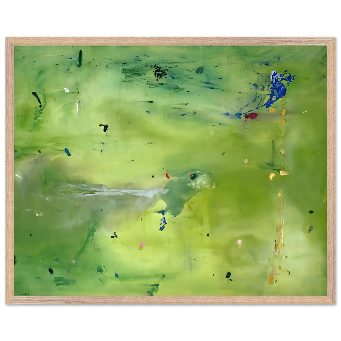 Helen Frankenthaler - A Green Thought in a Green Shade - 1981 Wall art - 70x100 cm / 28x40 Inches - Premium Wooden Framed Poster With Fine Art Paper - White frame