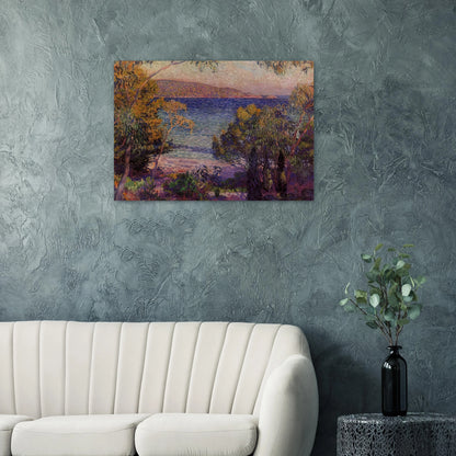 PINES AND EUCALYPTUS AT CAVELIERI 1905 - Theo van Rysselberghe Brushed Aluminum Print - 70x100 cm / 28x40 inches | Theo van Rysselberghe Aluminum Print | Theo van Rysselberghe Prints